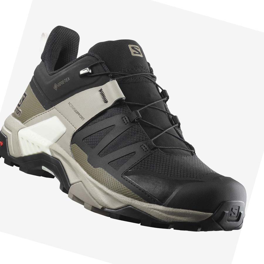 Salomon X ULTRA 4 GORE-TEX Túracipő Férfi Szürke Fekete Zöld | HU 2035VRW